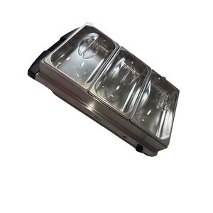 OSTER Triple Station Buffet Server Clear Lids Warming Tray 2.5 qt Commercial Pan